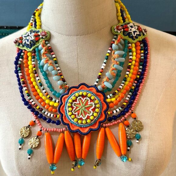 BIMBA Y LOLA colorful beaded statement necklace - Picture 1 of 11